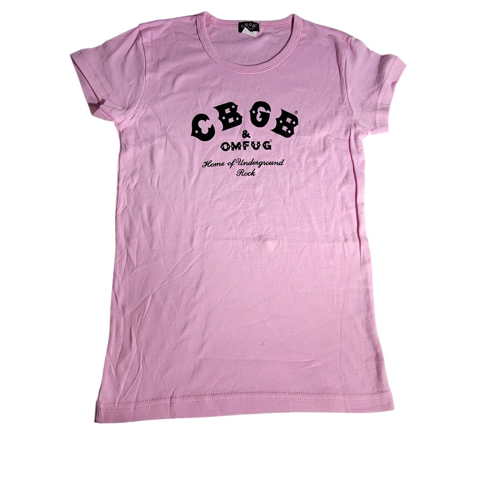 CBGB OMFUG Home of Underground Rock Pink Graphic Tee Shirt Mens Womens M USA